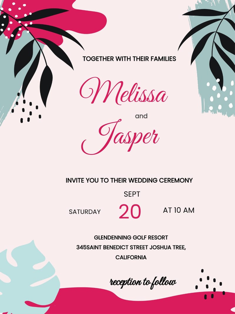 Modern wedding â simple wedding invitation Card e-card design