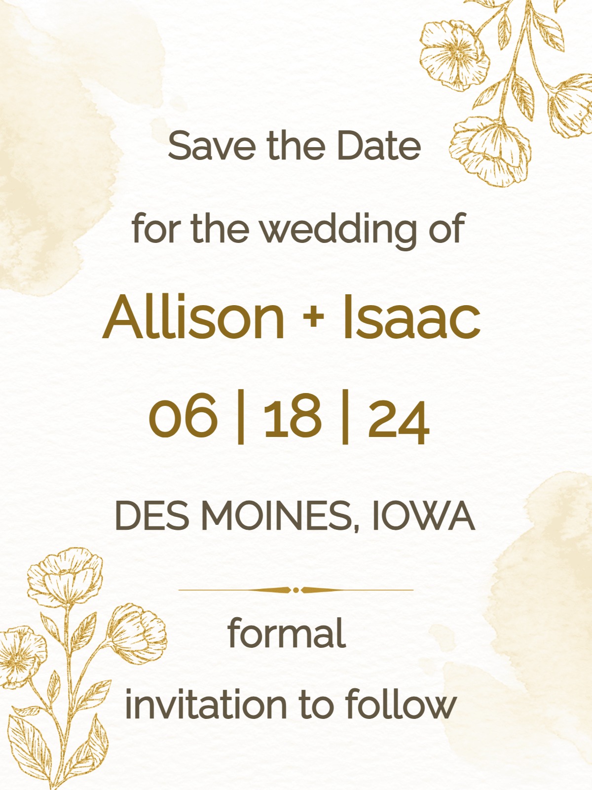 golden floral rustic wedding invitation Template rustic wedding template with stylish layout