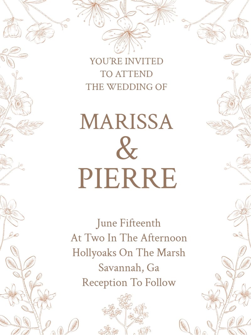 Elegant digital classic wedding â leaves classic wedding invitation Template template
