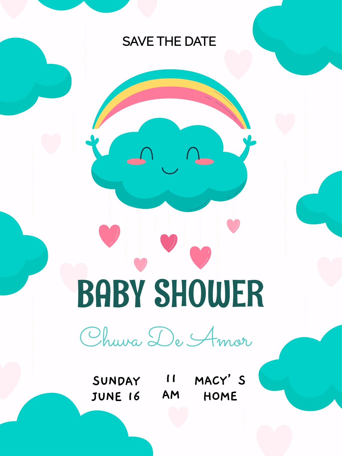 heart showering baby shower invitation E-Card baby & kids design for events