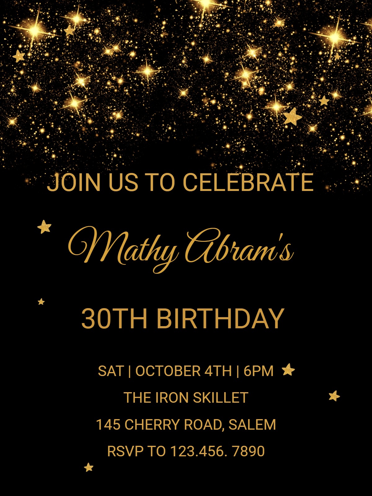 stary men birthday invitation Card men's birthday design for events