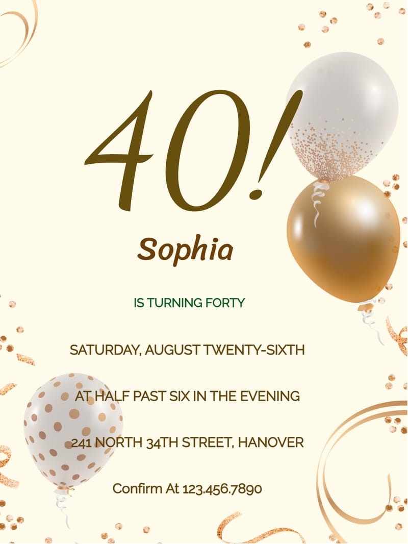 Elegant digital adult milestones â golden milestone birthday invitation Card template