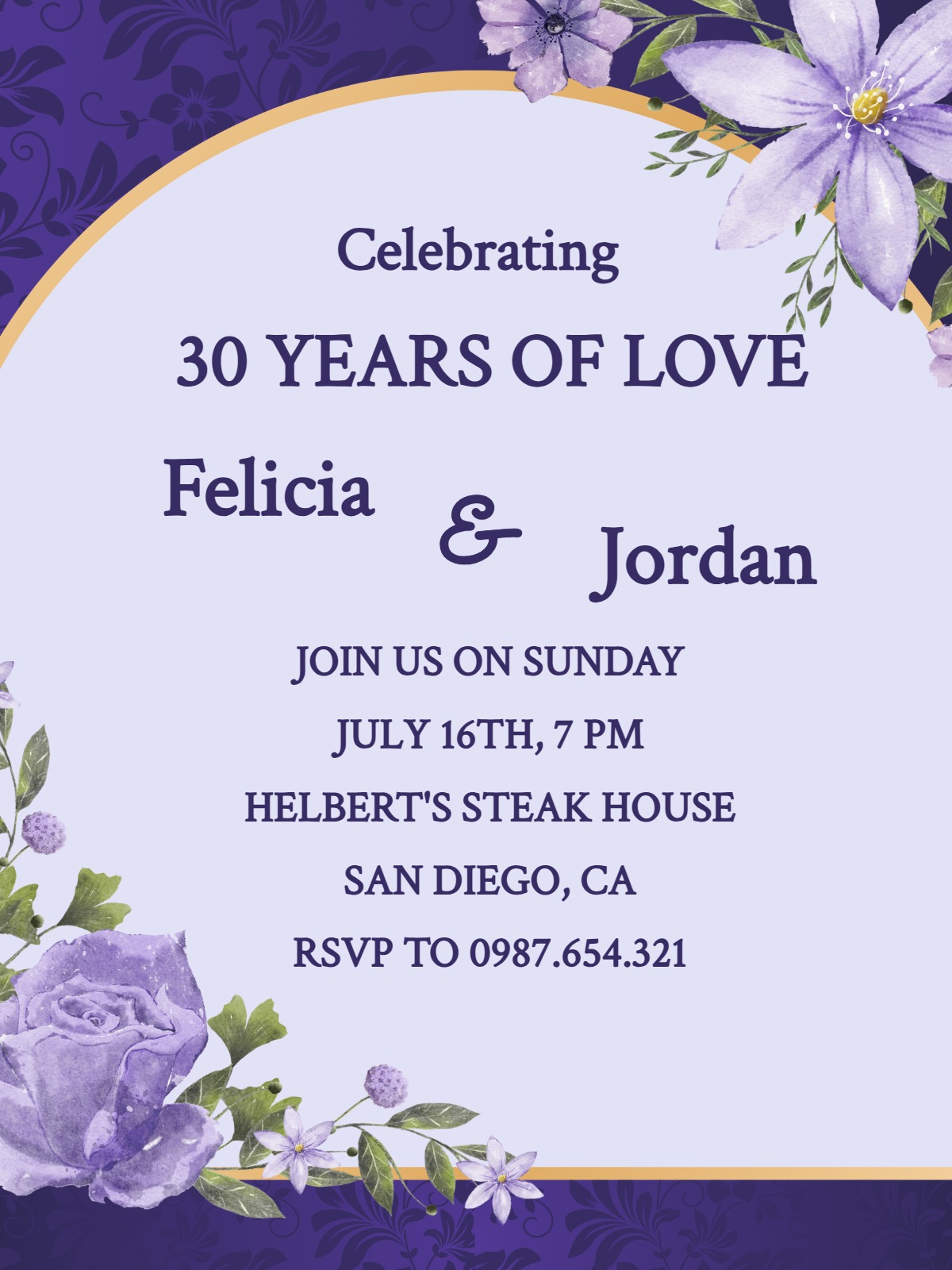 Modern anniversary â thirty anniversary party Card e-card design
