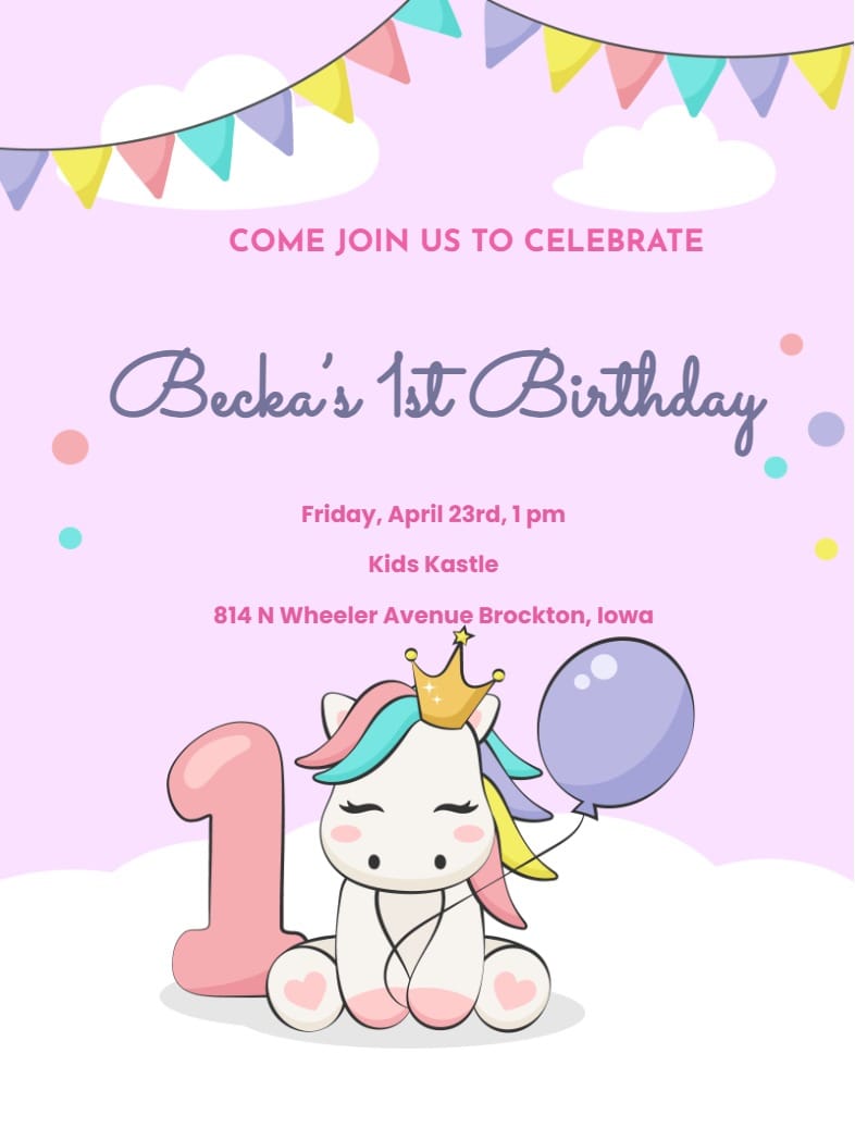 magic 1st birthday invitation Template 1st birthday design for events