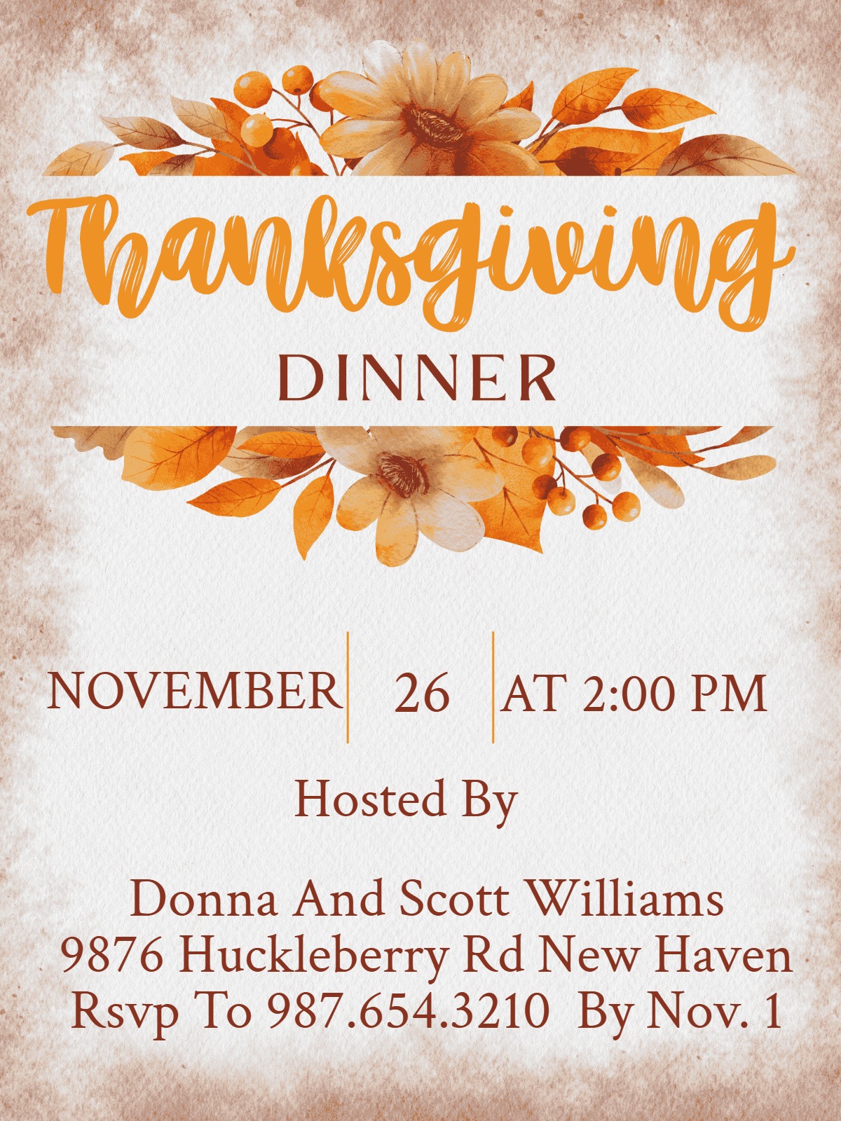 Modern thanksgiving party â thanksgiving dinner party invitation Card e-card design