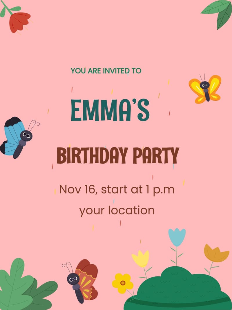 bee kids birthday invitation Template kids birthday template with stylish layout