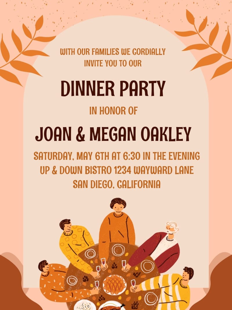 Modern dinner party invitation â family dinner party invitation Template e-card design
