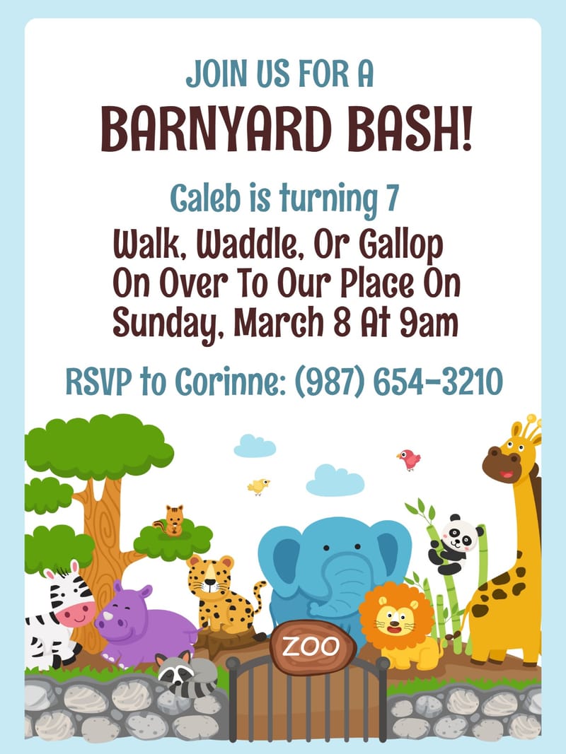 panda animal birthday theme Card animal birthday invitation card design for events