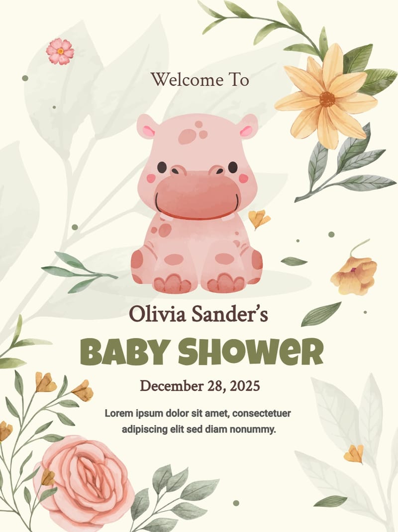 Elegant digital baby & kids â pigbaby baby shower invitation Invitation template