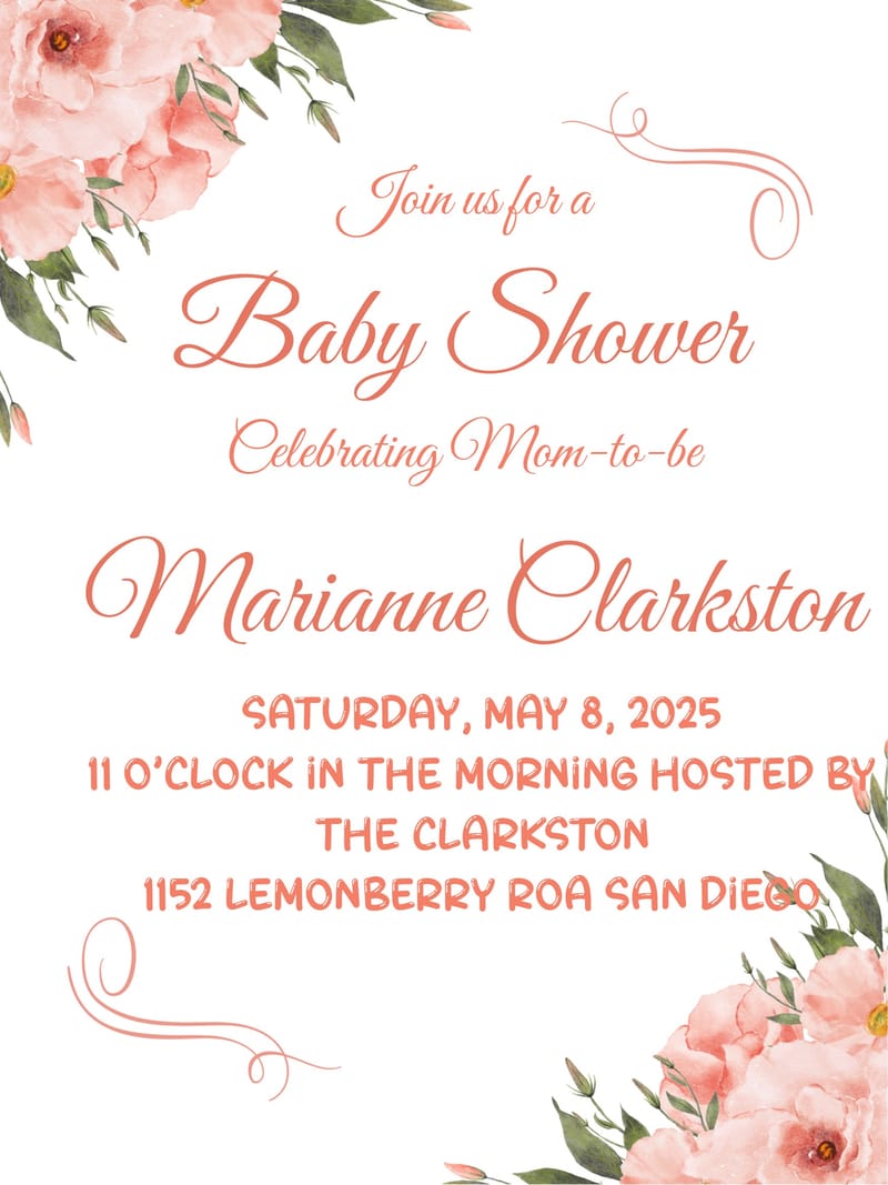 Modern floral â floral baby shower Card e-card design