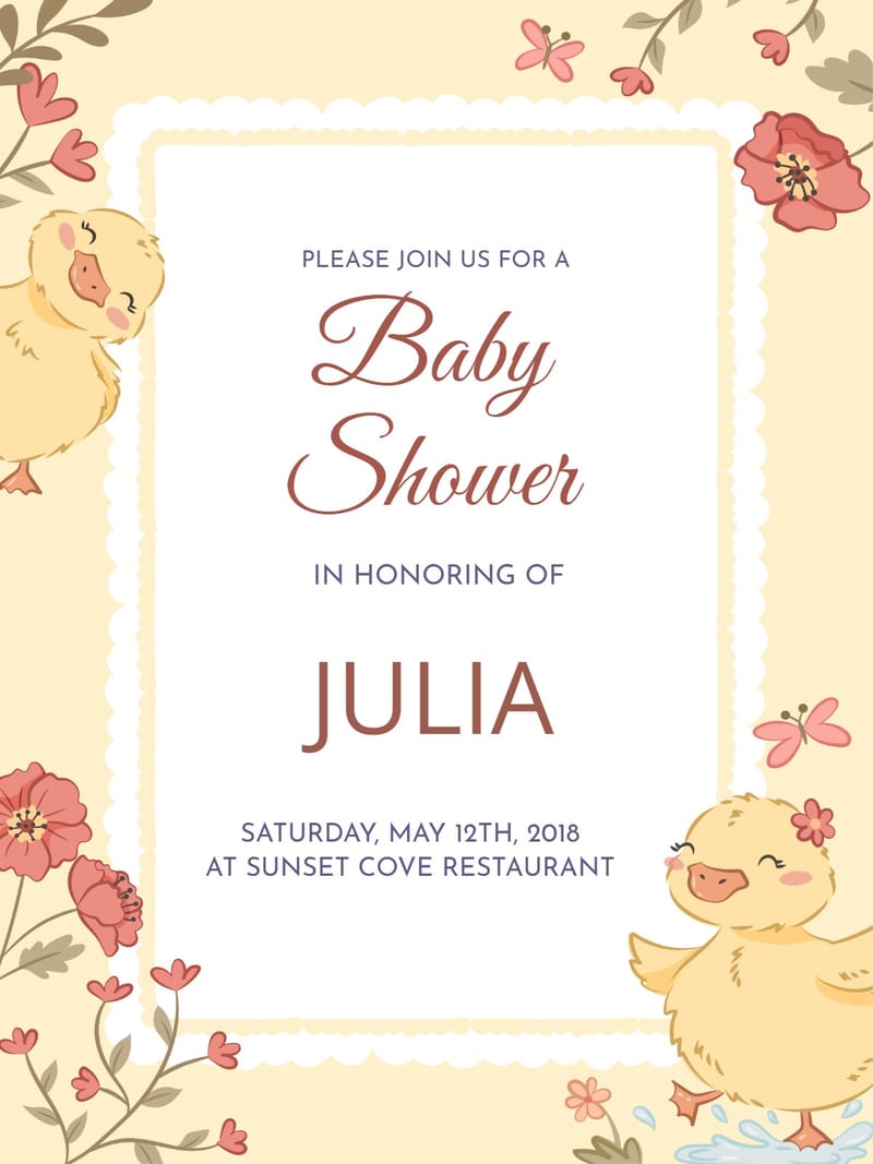 Modern baby & kids â butterfly baby shower invitation Design e-card design