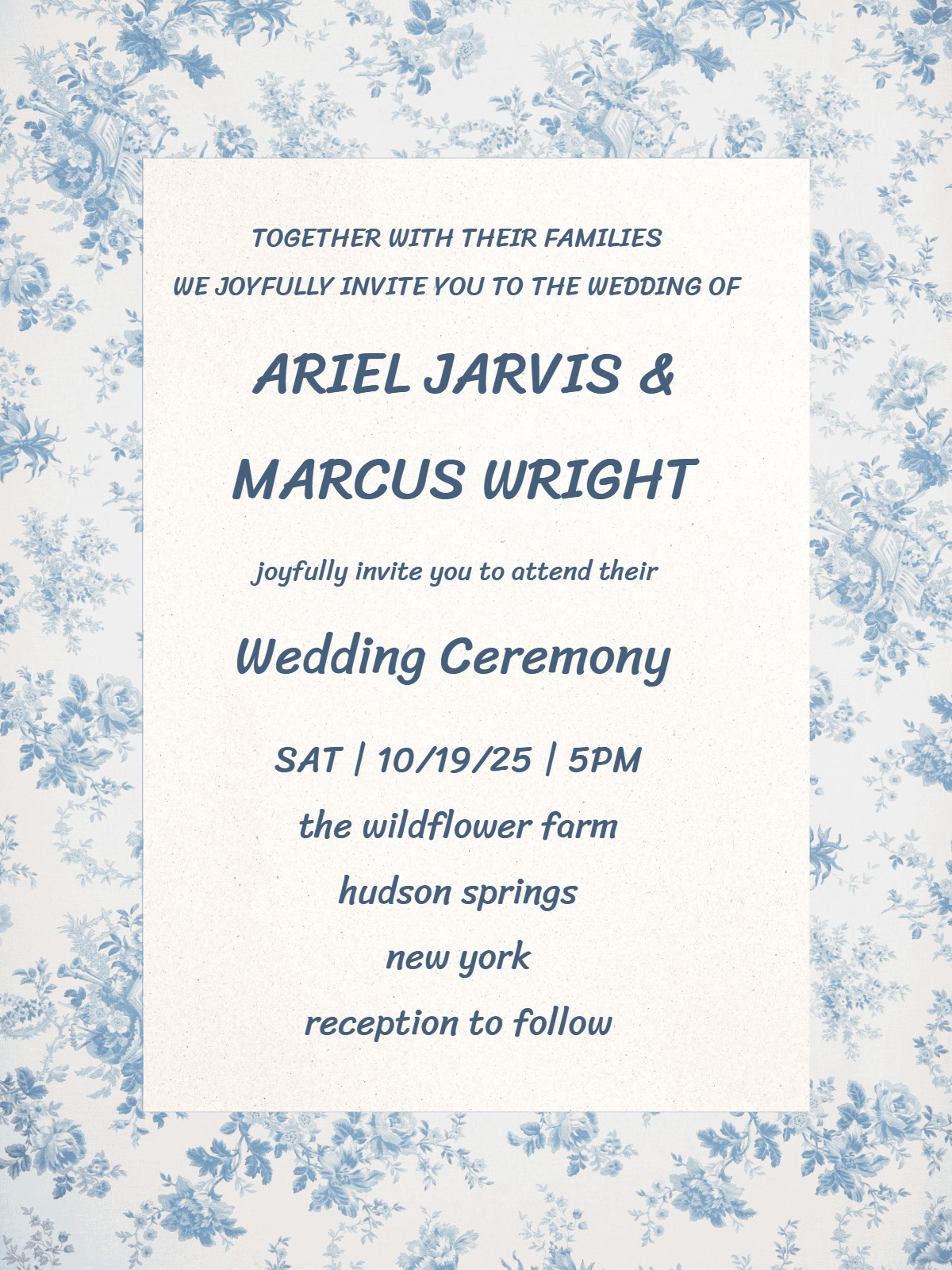 Elegant digital vintage wedding â floral pattern vintage wedding invitation Card template