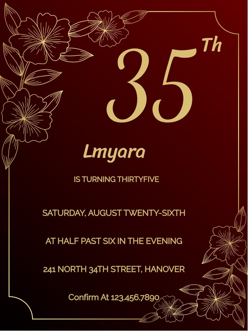 golden floral milestone birthday invitation Template adult milestones template with stylish layout