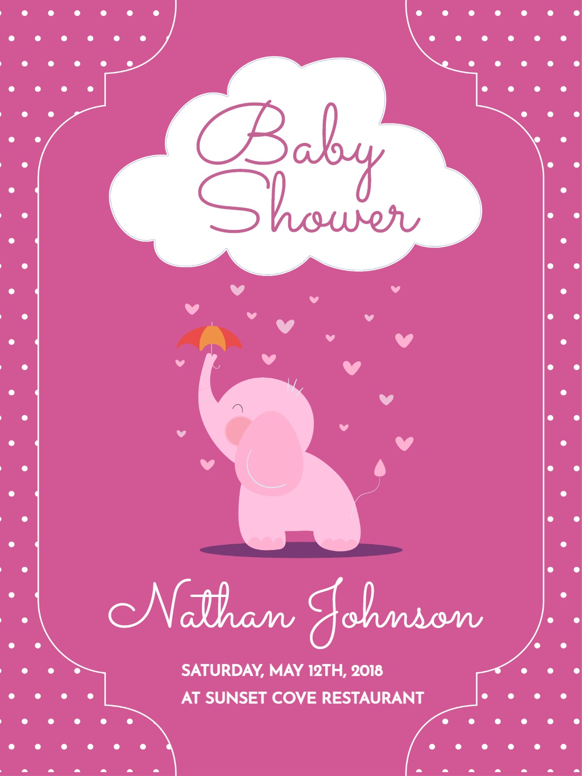heart baby shower invitation E-Card baby & kids template with stylish layout