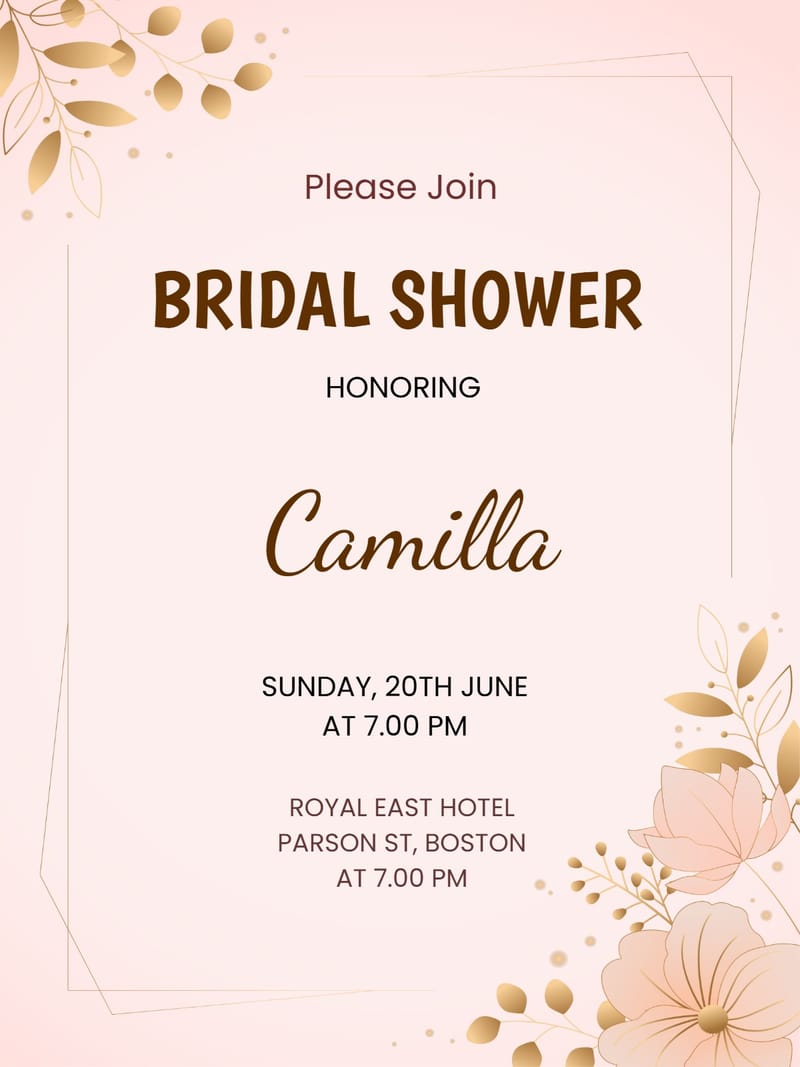 Modern bridal shower â soft wishes bridal shower invitation Template e-card design