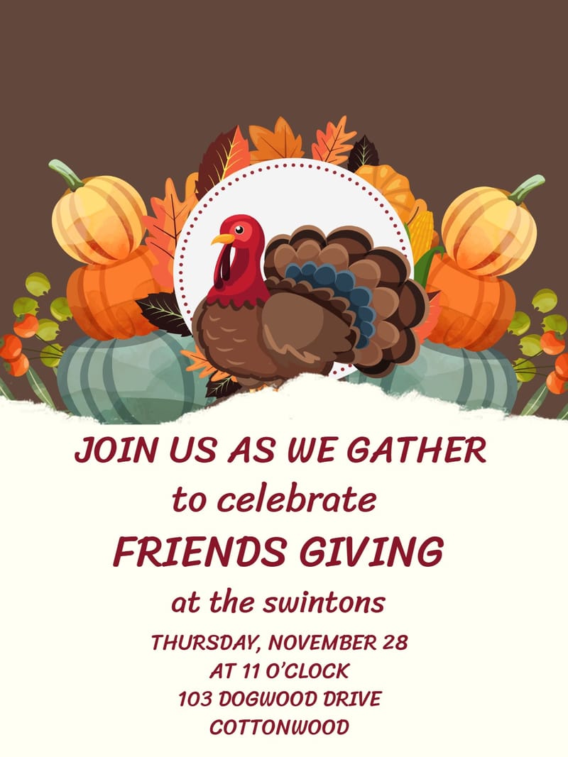 Modern thanksgiving party â amazing thanksgiving party invitation Template e-card design