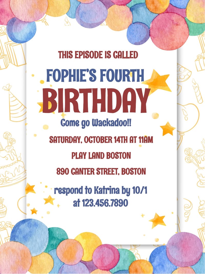Modern birthday invite â multicolor birthday invitation Card e-card design