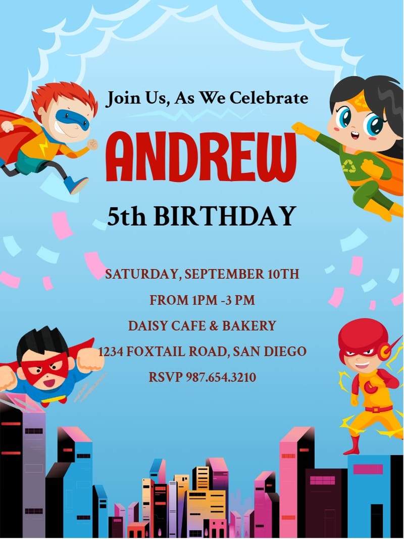 spider theme birthday invitation Card themed birthday card design for events