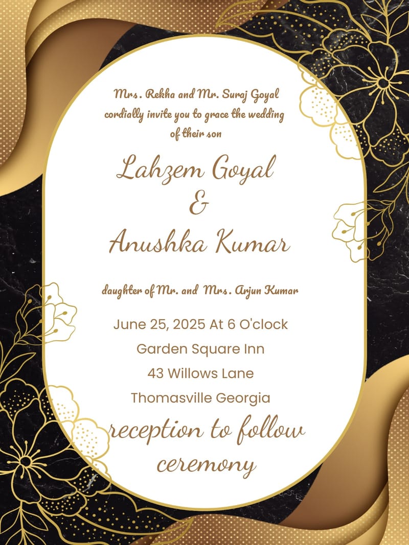 golden Indian wedding invitation Template indian wedding template with stylish layout