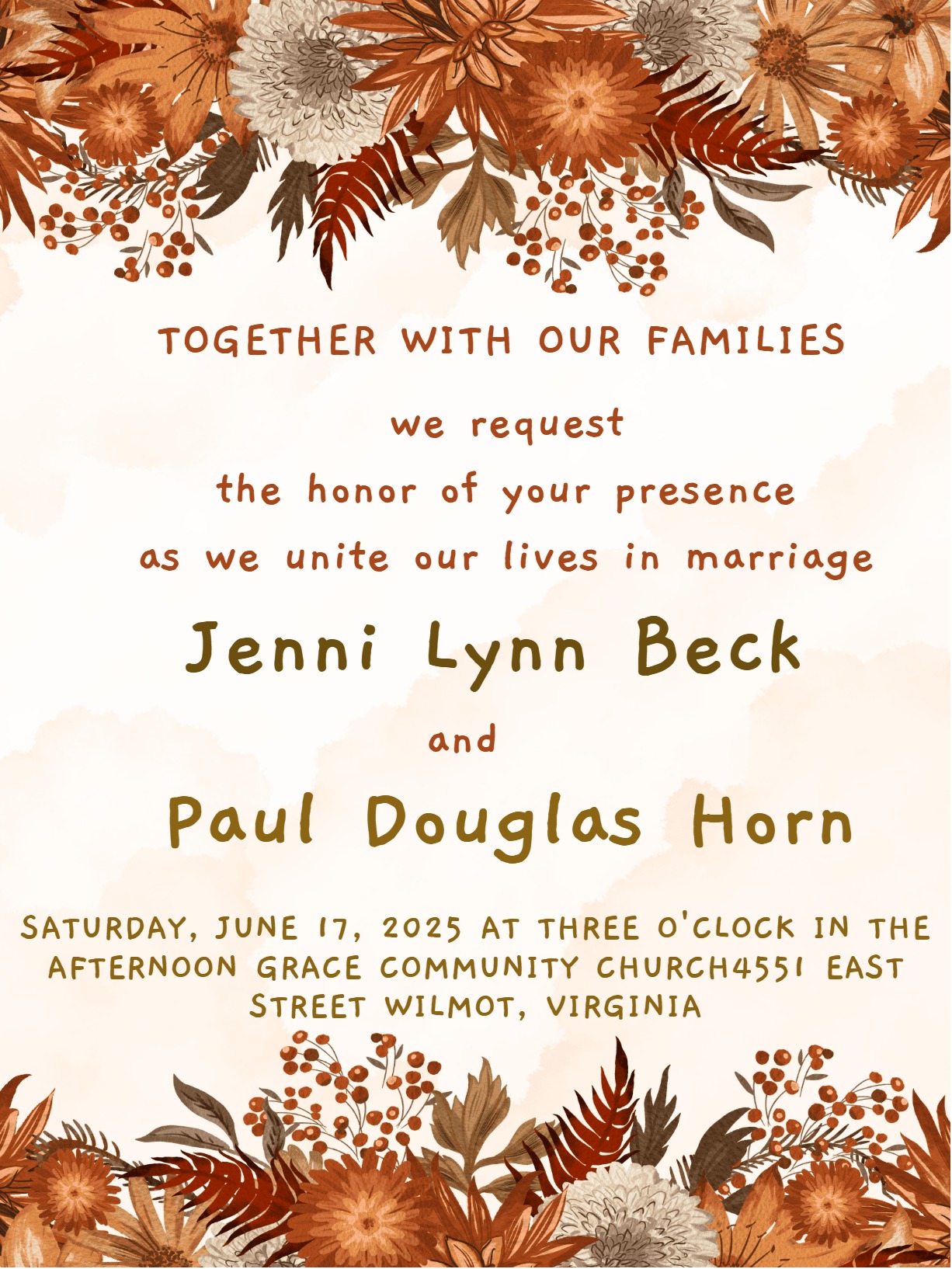 watercolor floral rustic wedding invitation Card rustic wedding template with stylish layout