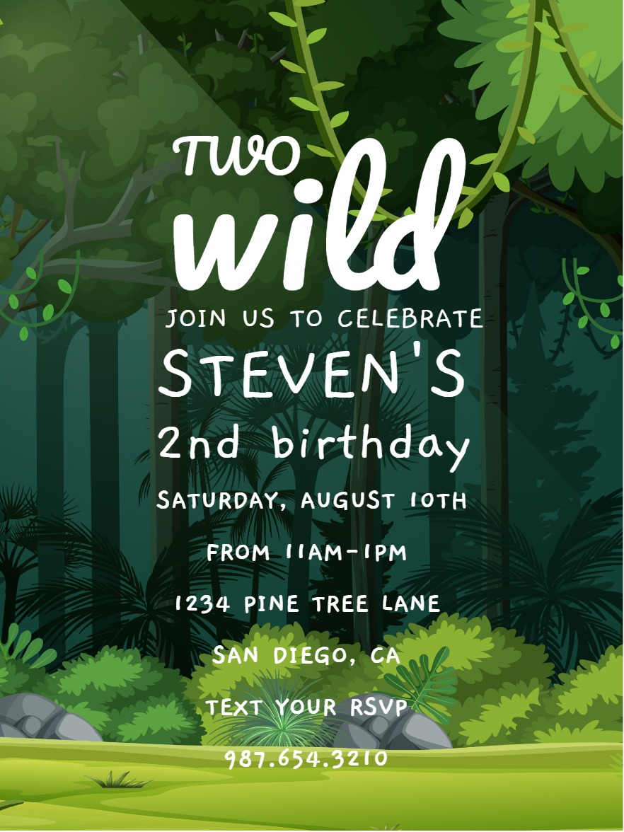 Modern themed birthday â forest theme birthday invitation Card e-card design