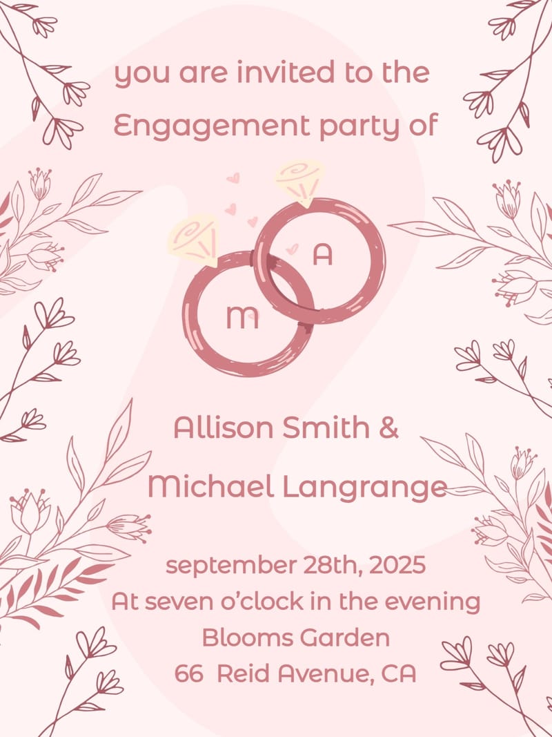 amazing doodle engagement party invitation Card engagement party template with stylish layout