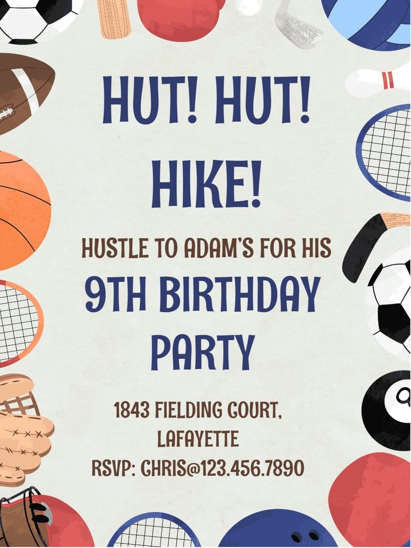 Elegant digital themed birthday â ball theme birthday invitation Template template