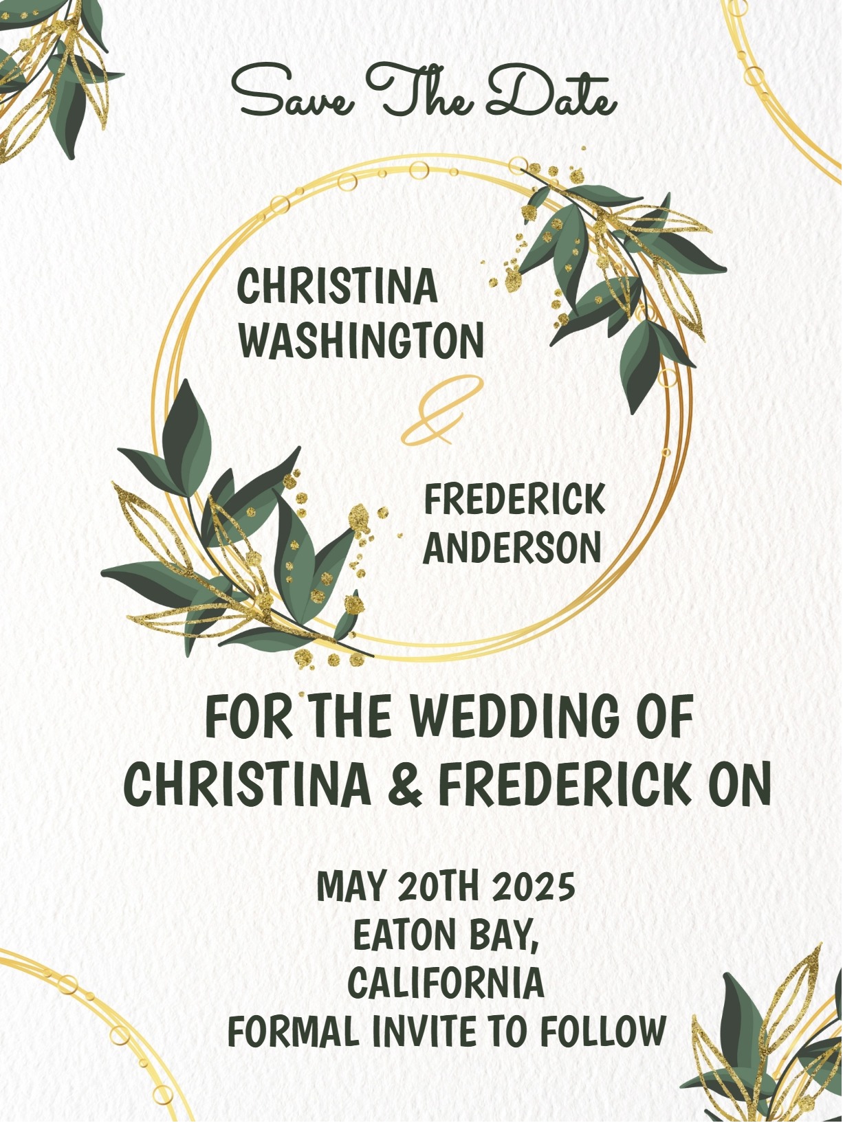 golden circle simple wedding invitation Template simple save the date invitation template with stylish layout