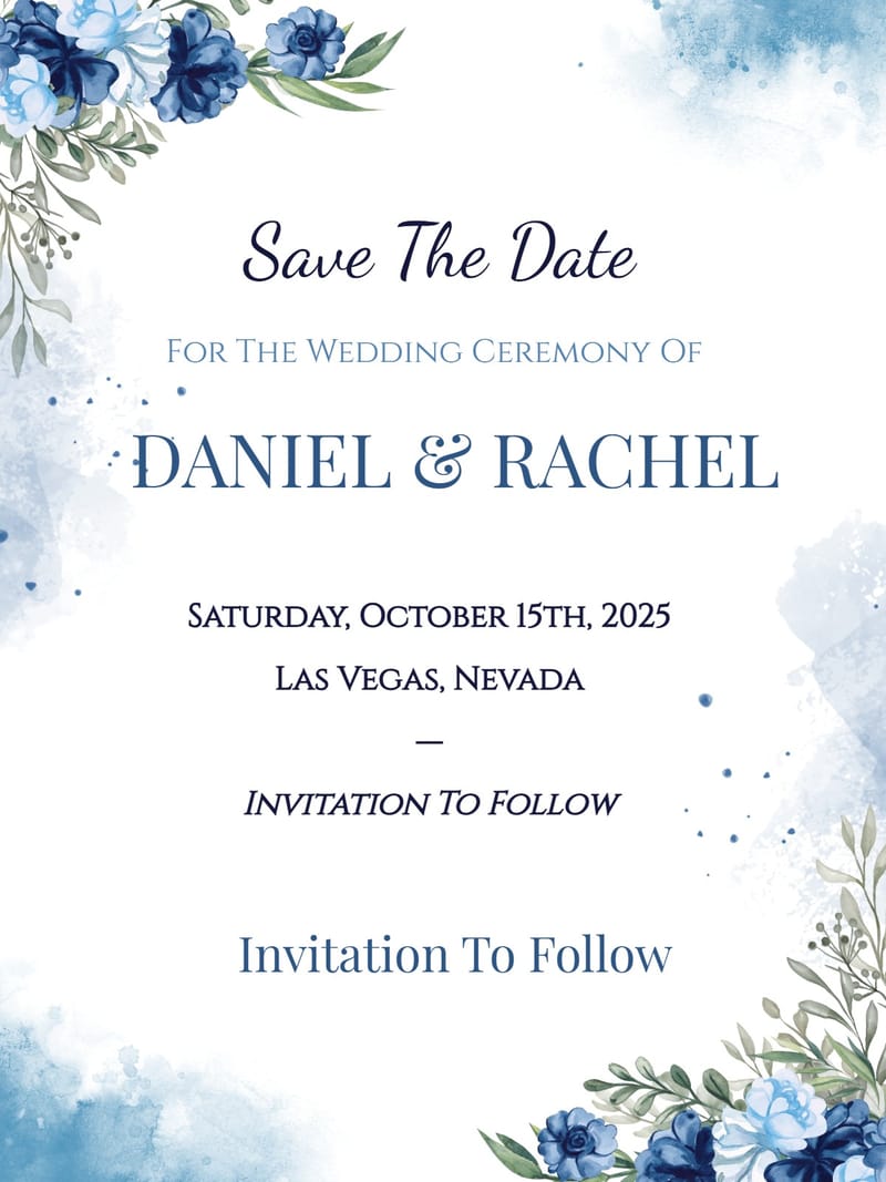 sky floral save the date invitation Card save the date design for events