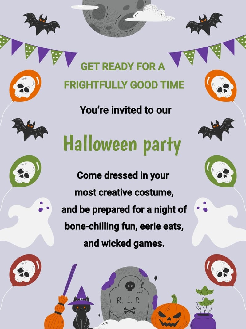 boo faces halloween party invitation Template halloween party template with stylish layout