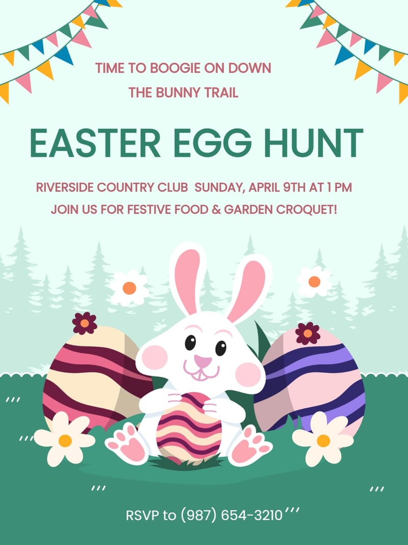 tree easter party invitation Template easter party card design for events