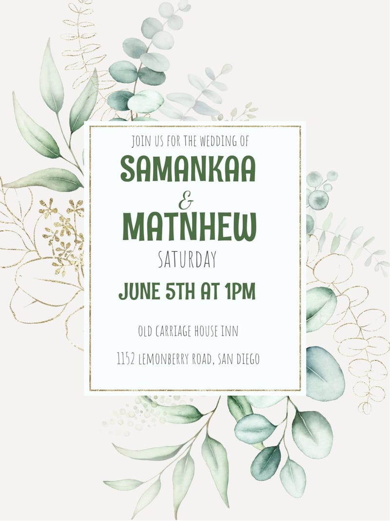 Modern classic wedding â grass classic wedding invitation Card e-card design