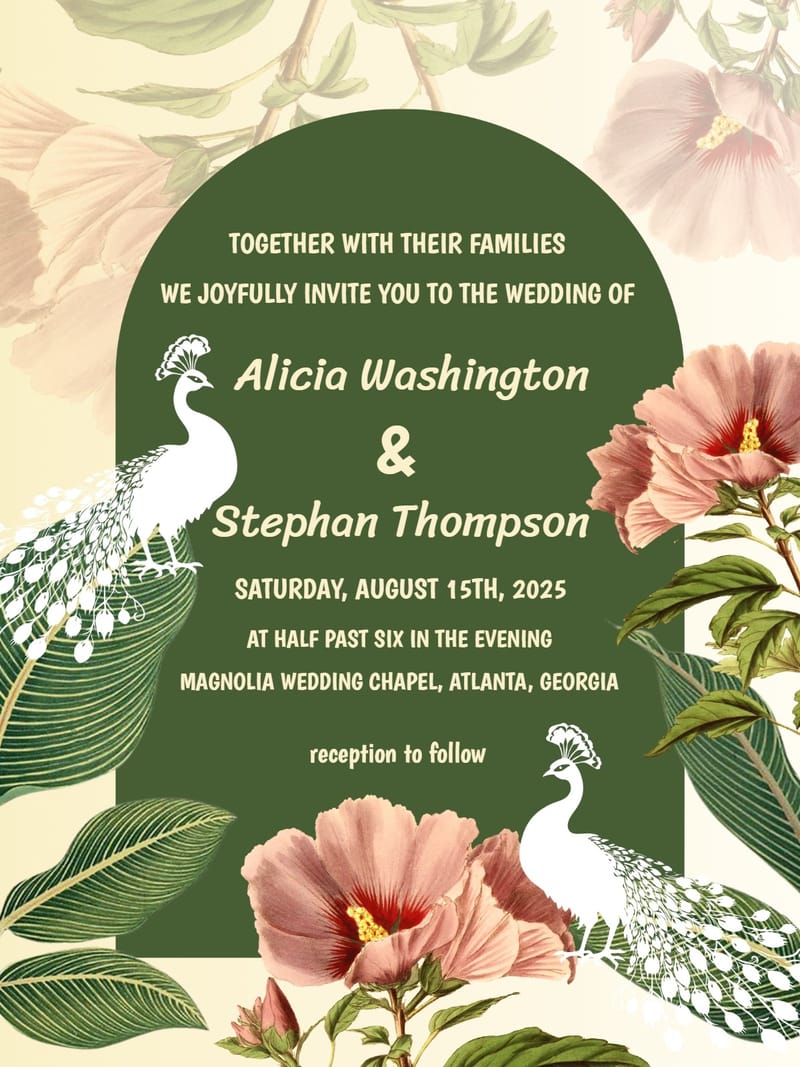 floral elegant wedding party invitation Card elegant wedding invitation template with stylish layout
