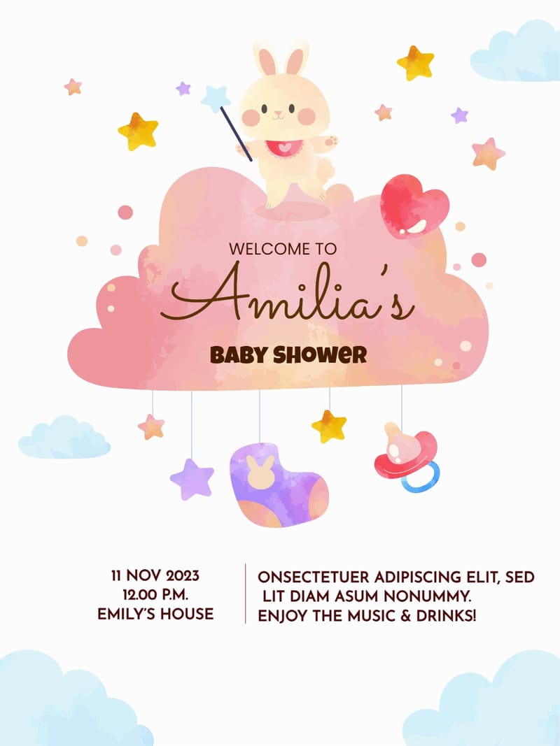 stars baby shower invitation E-Card baby & kids design for events