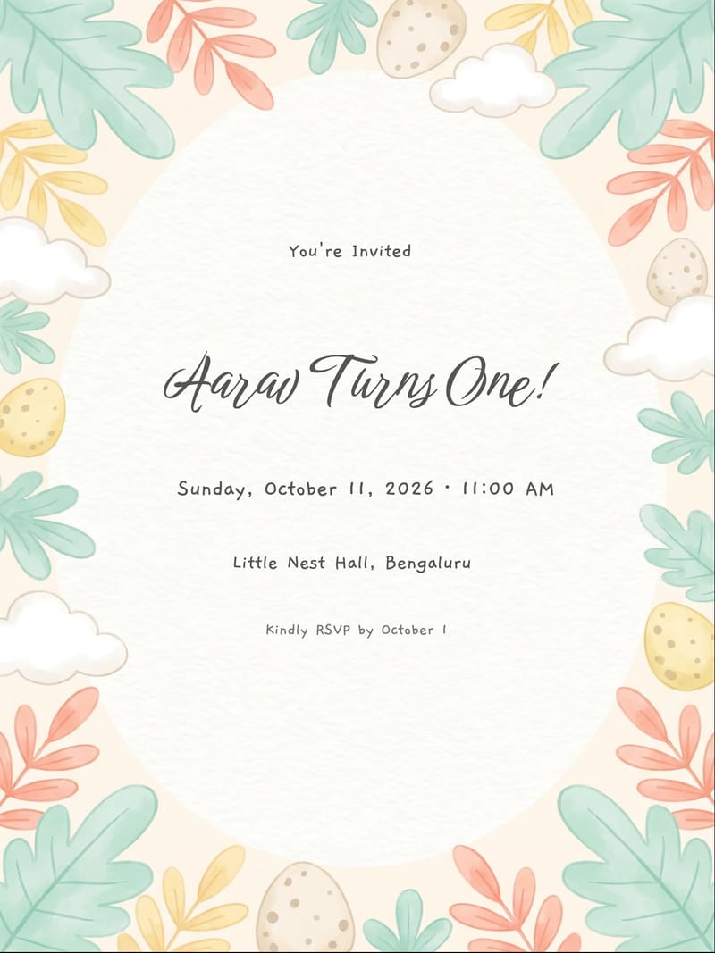 Cute Baby Dino Pastel Birthday Invitation invitation