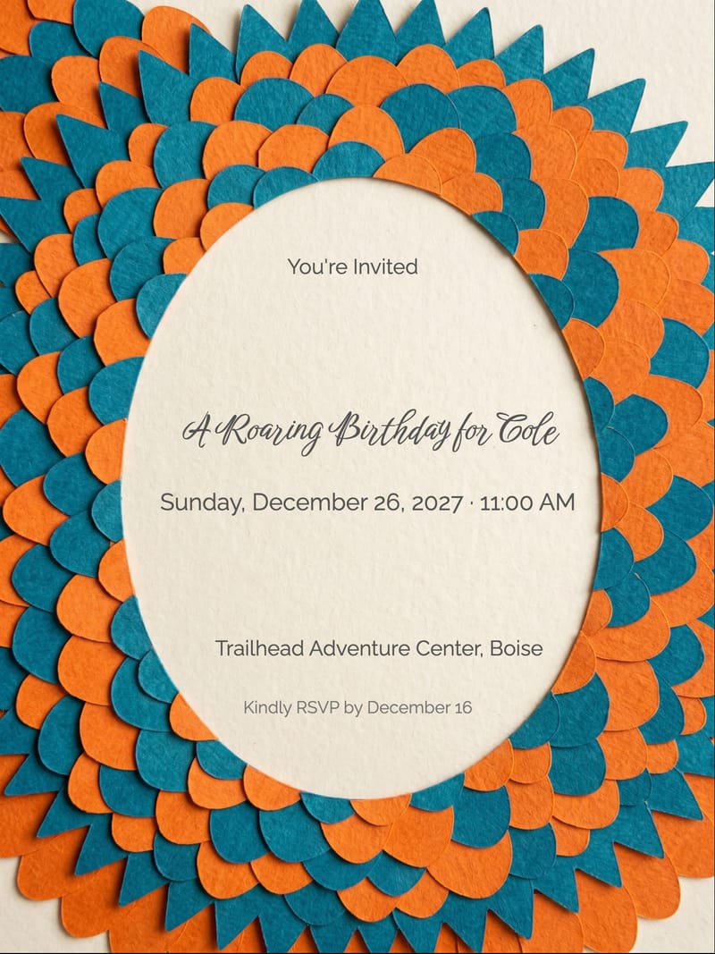 Spiky Scales Birthday Invitation invitation