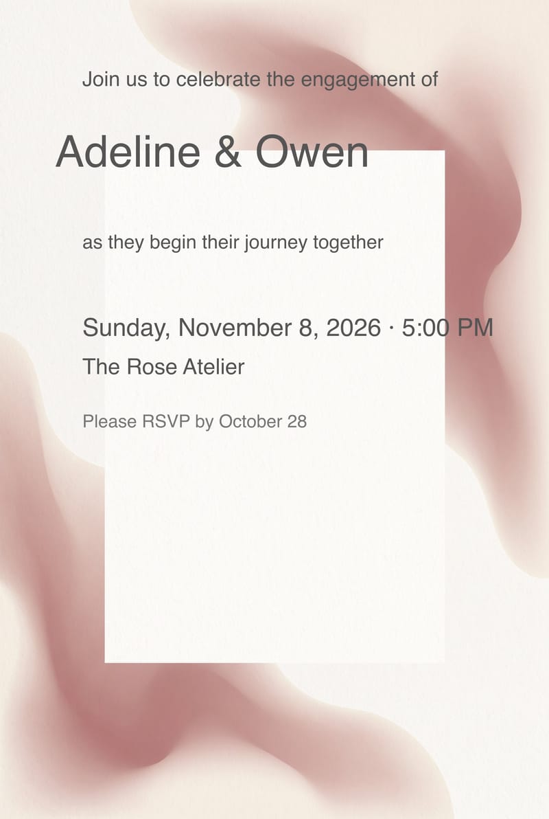 Modern Dusty Rose Gradient Engagement Party Invitation invitation