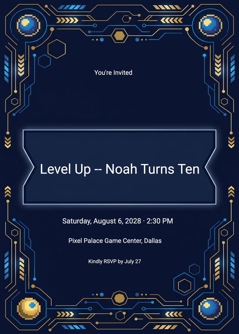 Level Up Gaming Birthday Invitation invitation