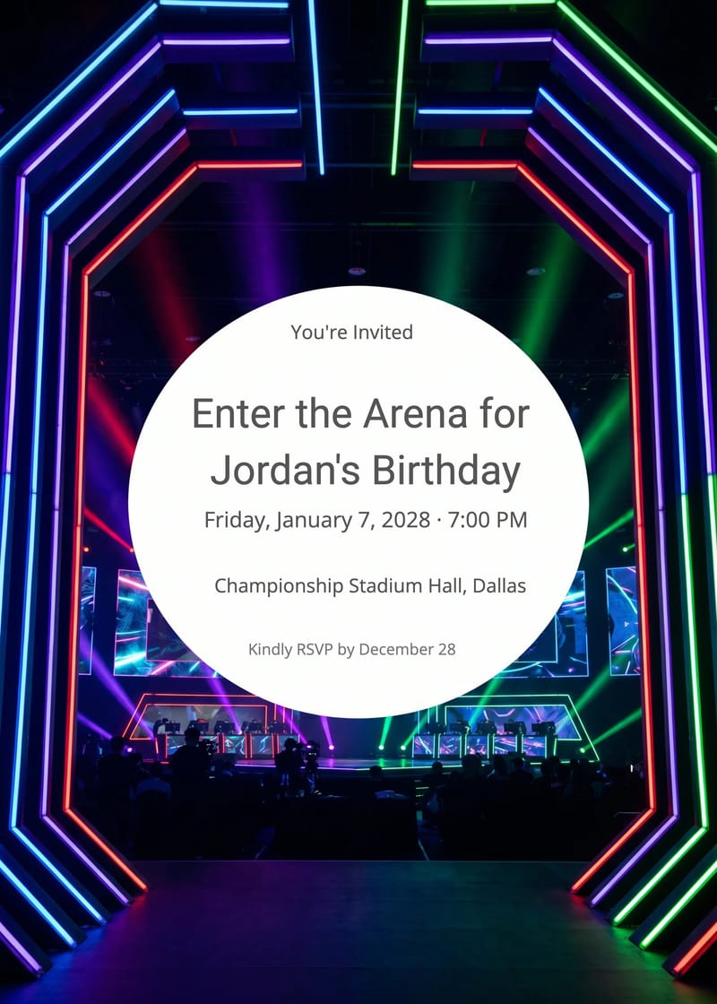 Esports Stage Birthday Invitation invitation