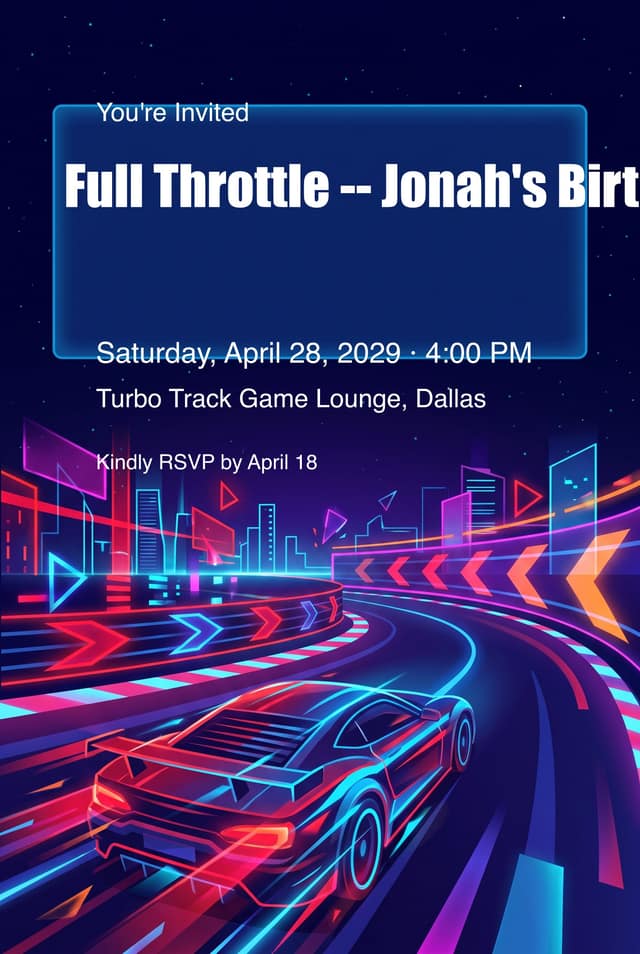 Gaming Birthday Invitation