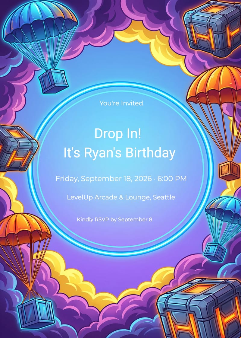 Battle Royale Gaming Birthday Invitation invitation