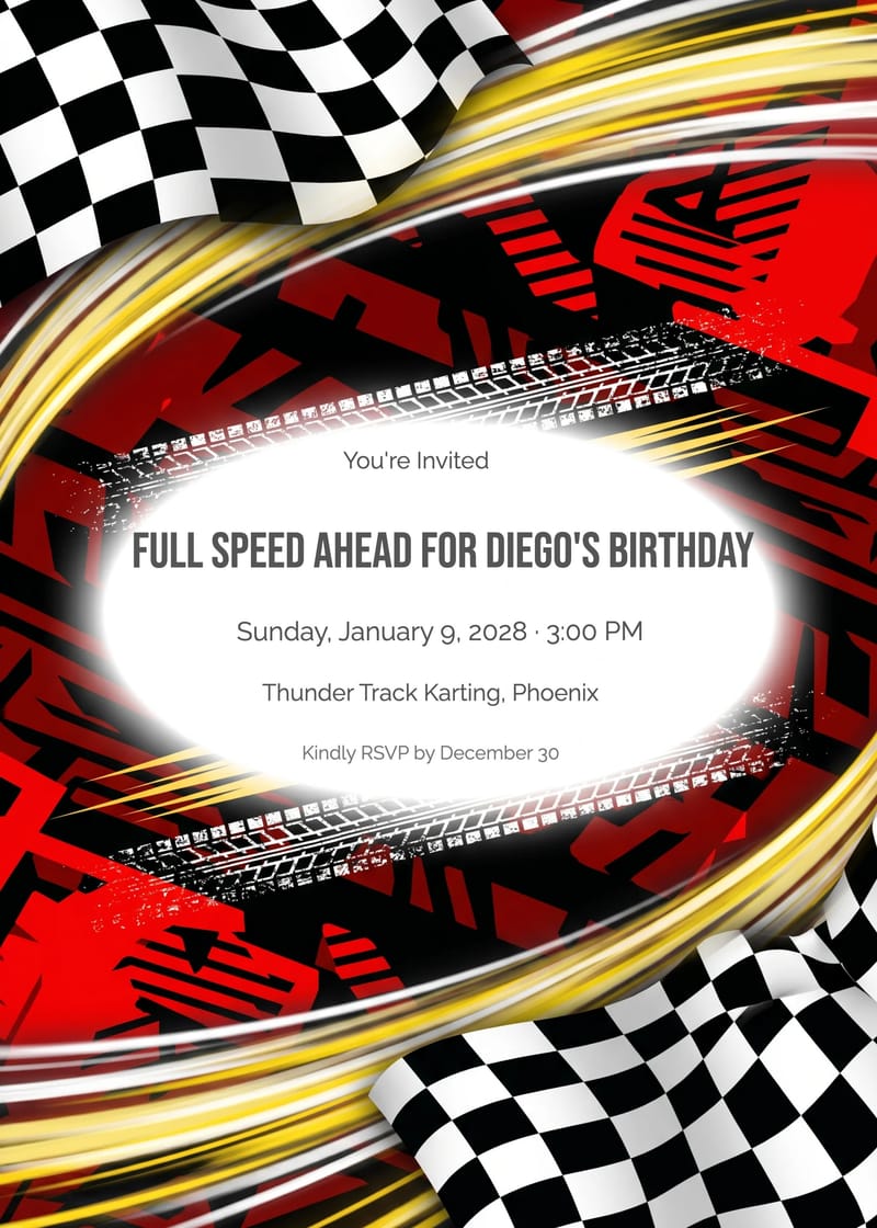 Race Car Gamer Birthday Invitation invitation