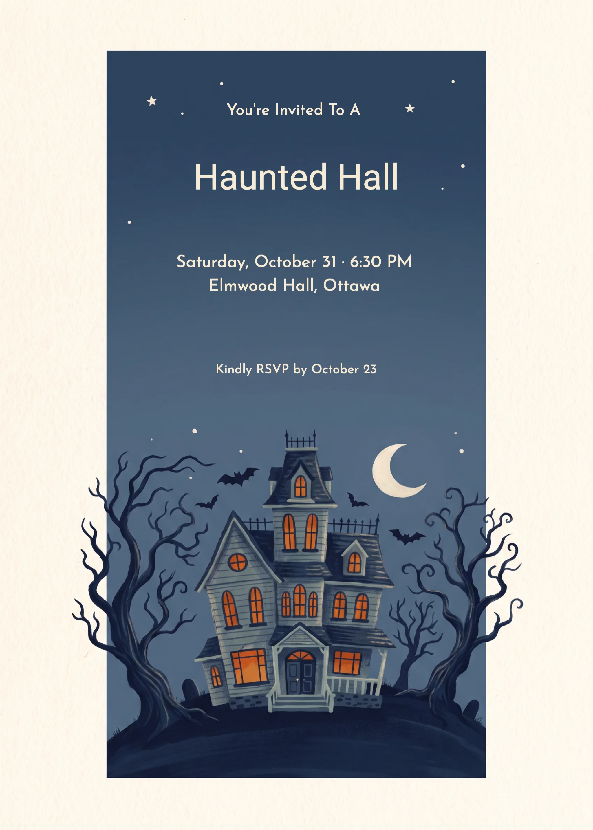 Storybook Haunted House Halloween Invitation invitation