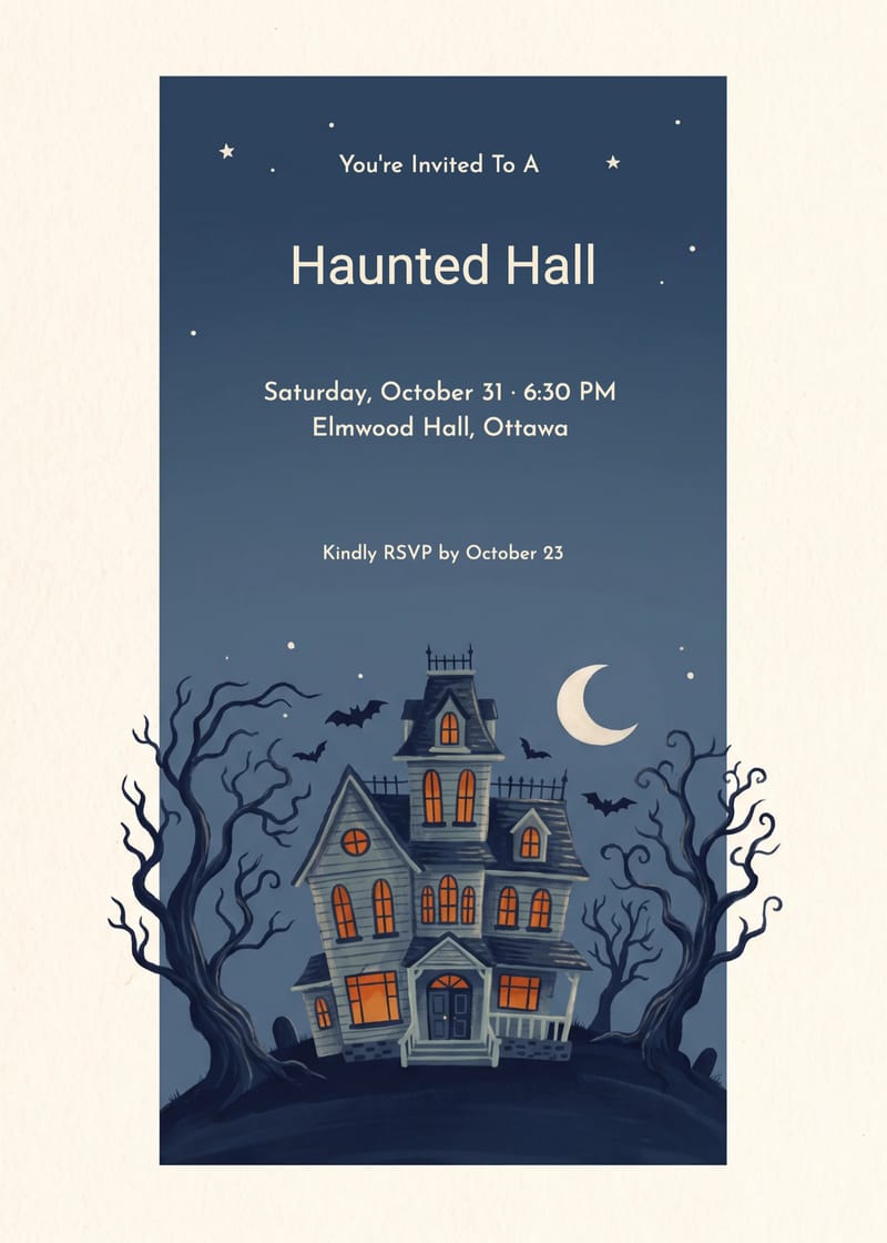 Storybook Haunted House Halloween Invitation invitation