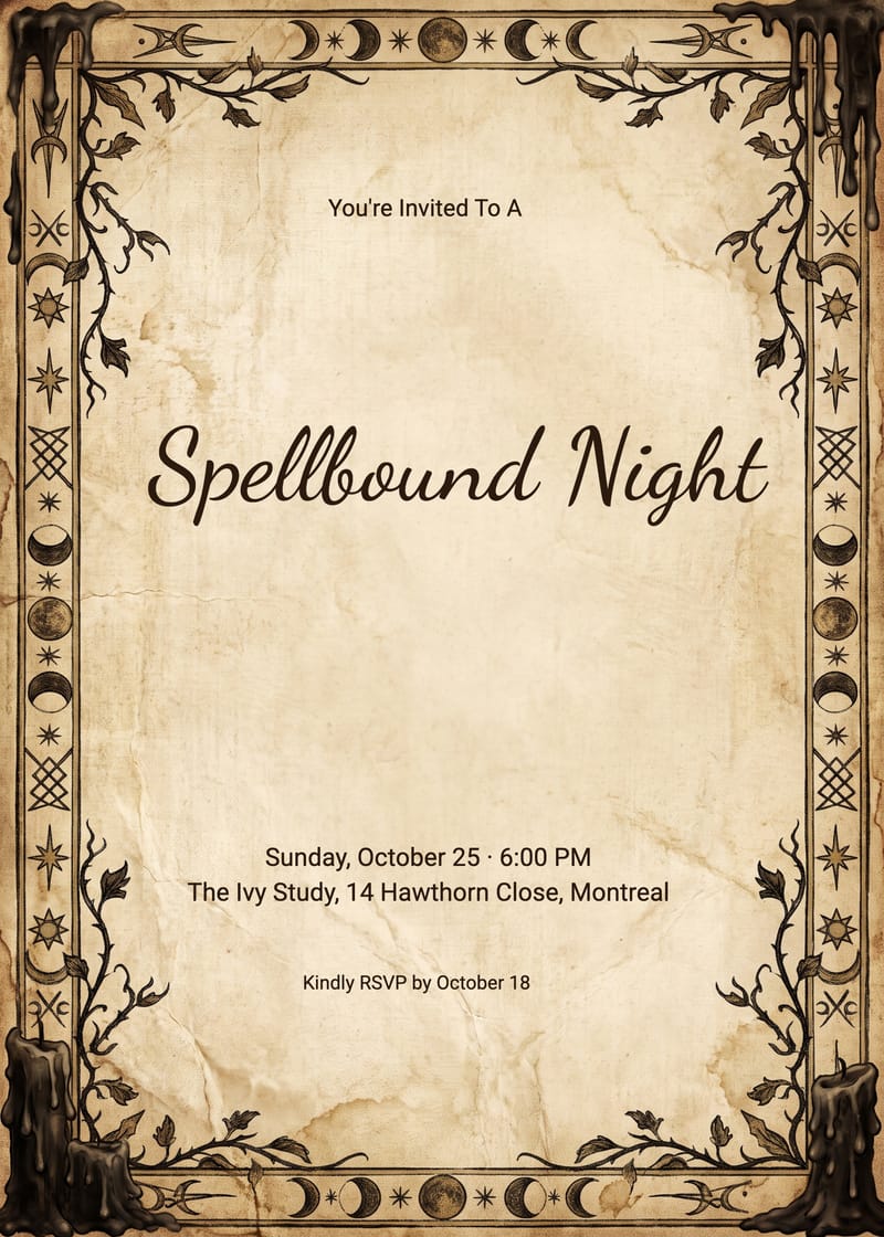 Spellbound Night Cursed Spellbook Invitation invitation
