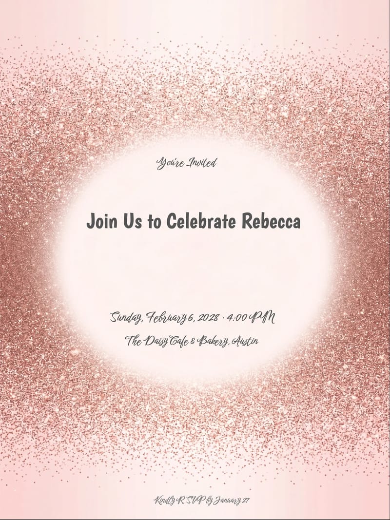 Rose Gold Glitter Birthday Invitation invitation