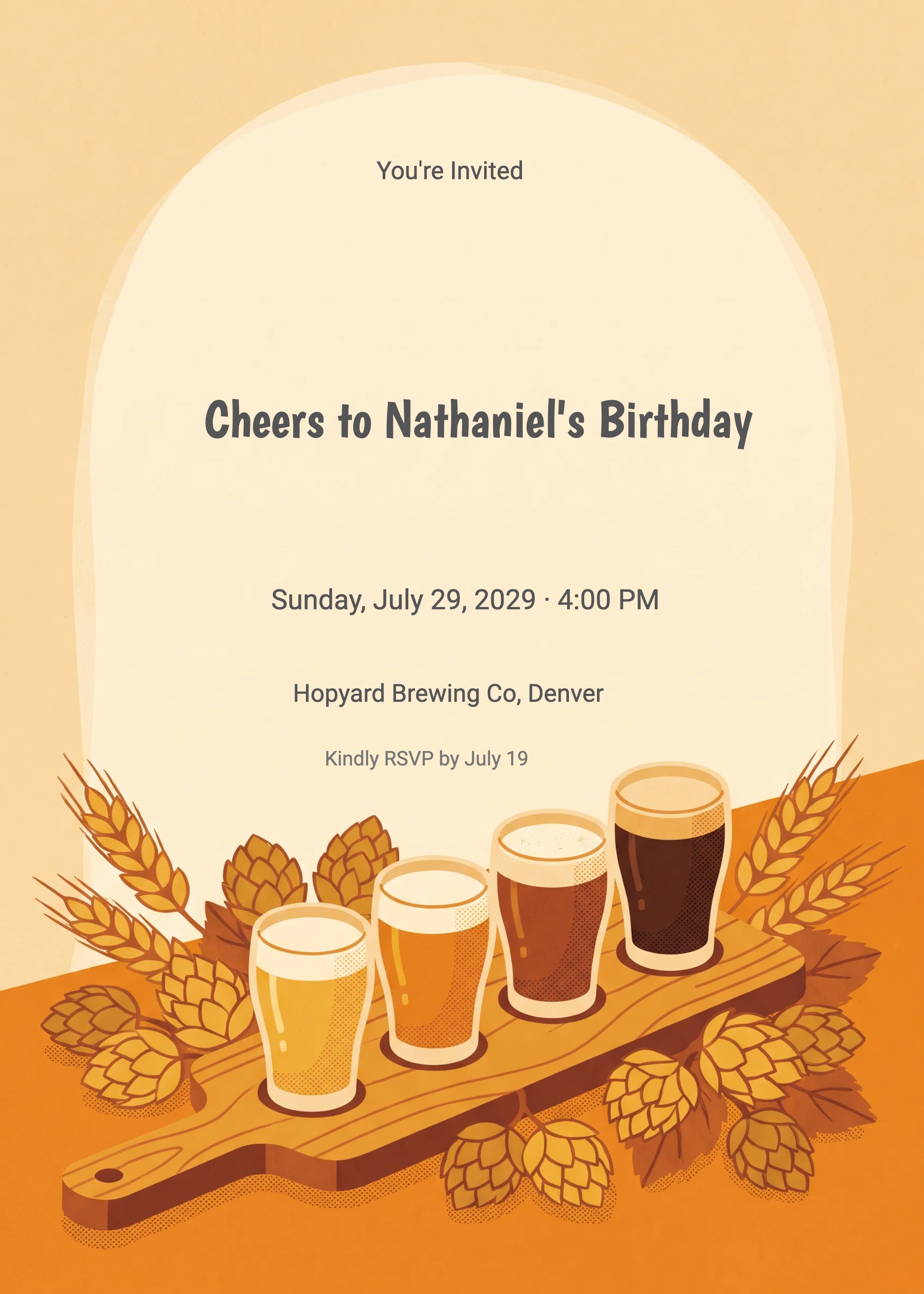 Craft Beer Men's Birthday Invitation invitation