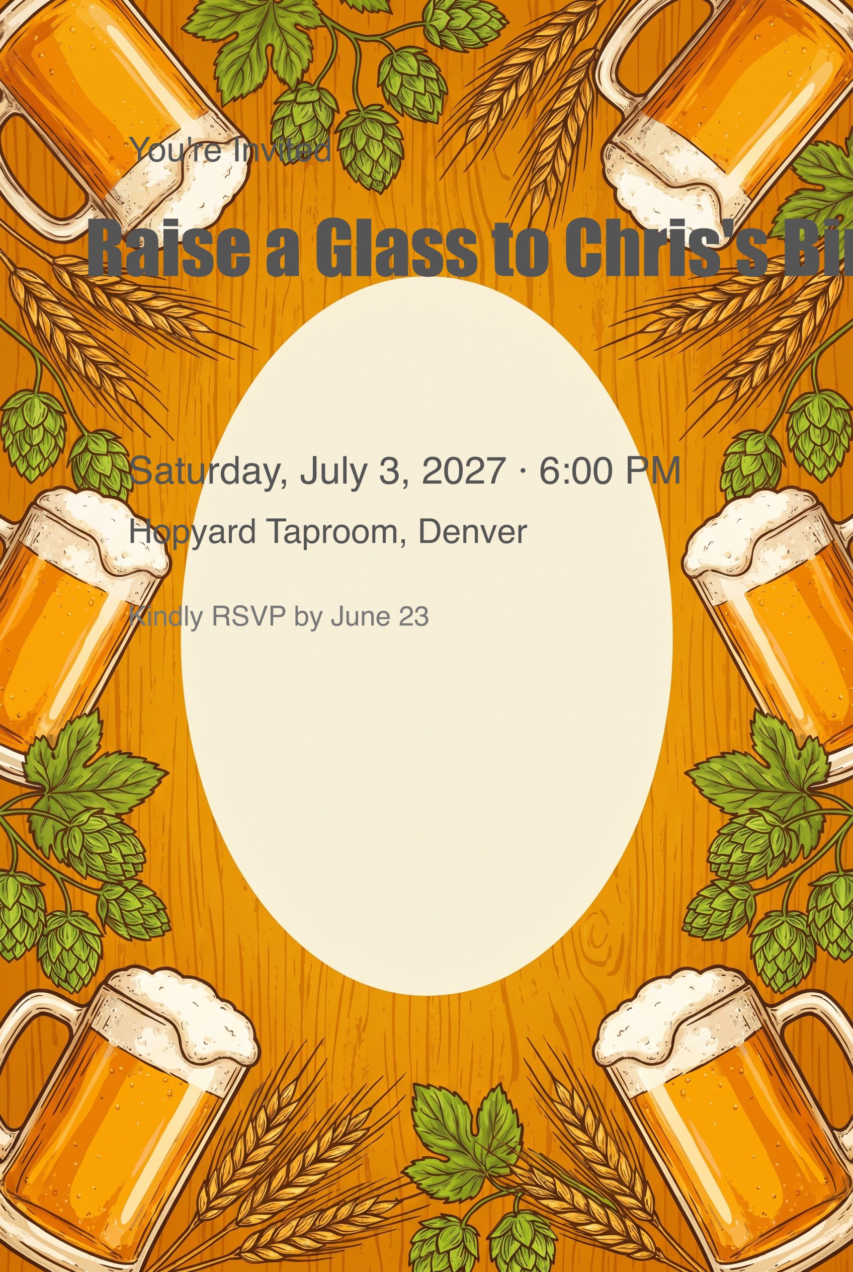 Craft Beer Birthday Invitation invitation