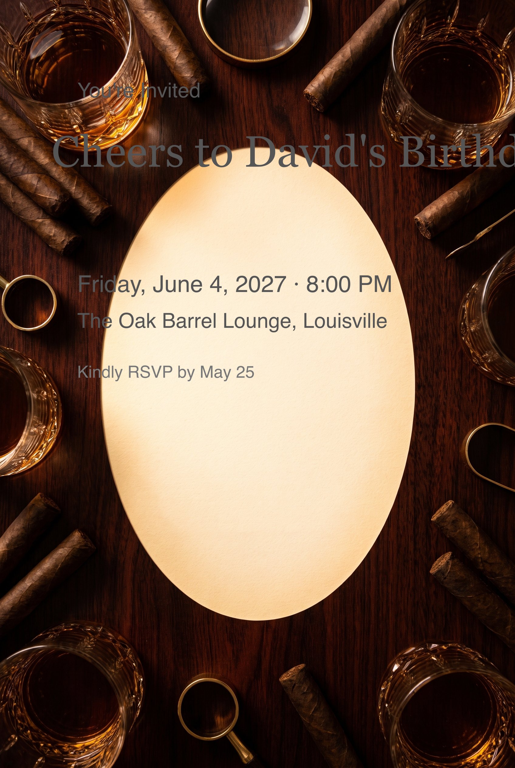Whiskey Bar Birthday Invitation 