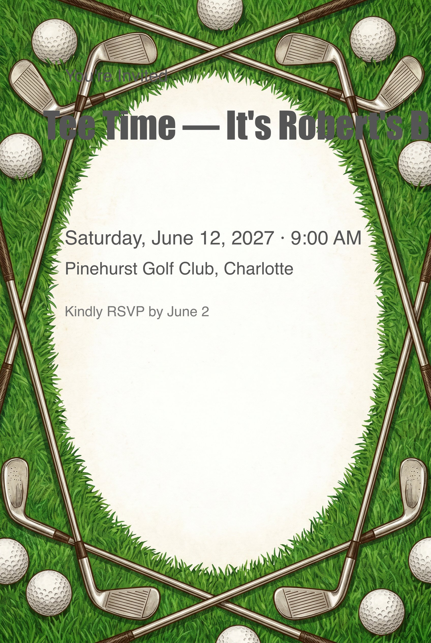 Golf Fairway Birthday Invitation invitation